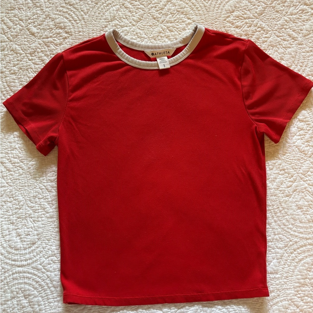 Athleta Red Baby Tee